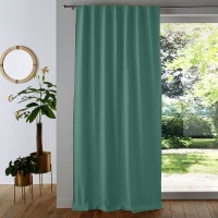 Занавеска Затемняющая из льна и вискозы Odorie 250 x 135 см зеленый LA REDOUTE INTERIEURS  фото, kupilegko.ru